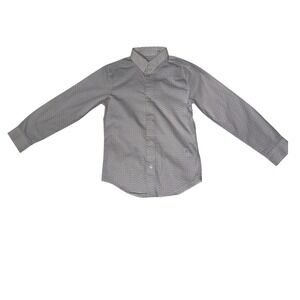 Calvin Klein Boys Geometric Print Long Sleeve Button Down Shirt Size 10‎